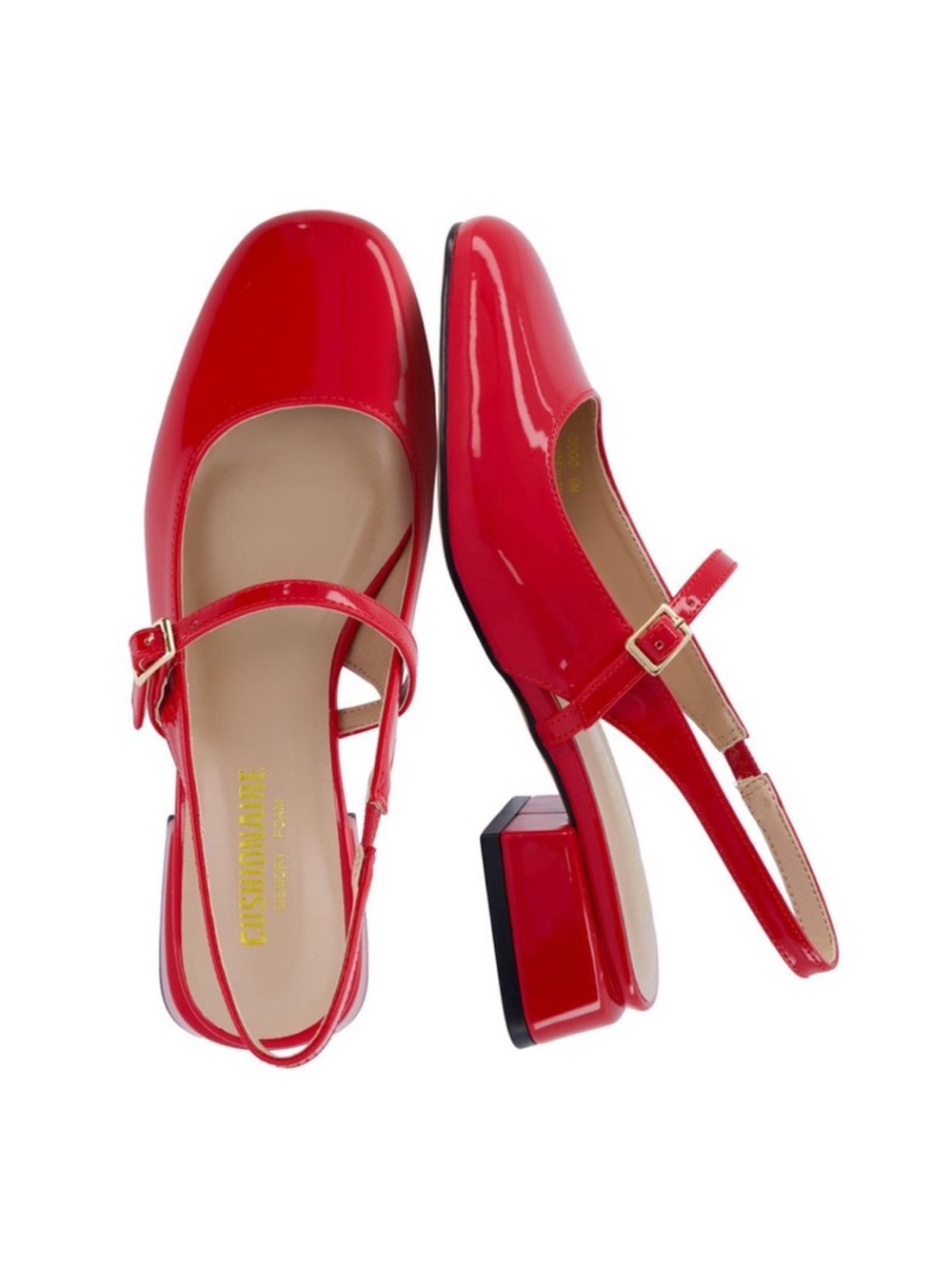 Cushionaire Red Patent Slingback Mary Jane Flats